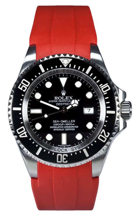 rolex deepsea red rubber strap|Rolex Sea.